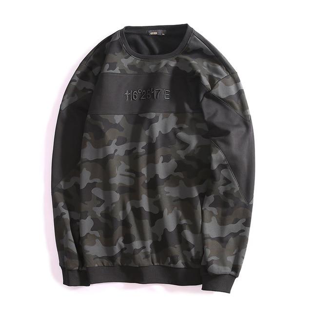 

Gxxh Камуфляж Уличная одежда Толстовки Толстовки Осень 80% Хлопок Камуфляж Лоскутная Вышитые Толстовки Asian size 6XL