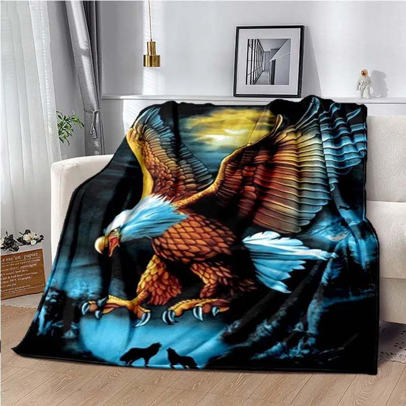 Eagle Printed Blanket Household Sheet Sofa Cover Living Room Office Lunch Break Blanket Soft Casual Washable Thermal Blanket