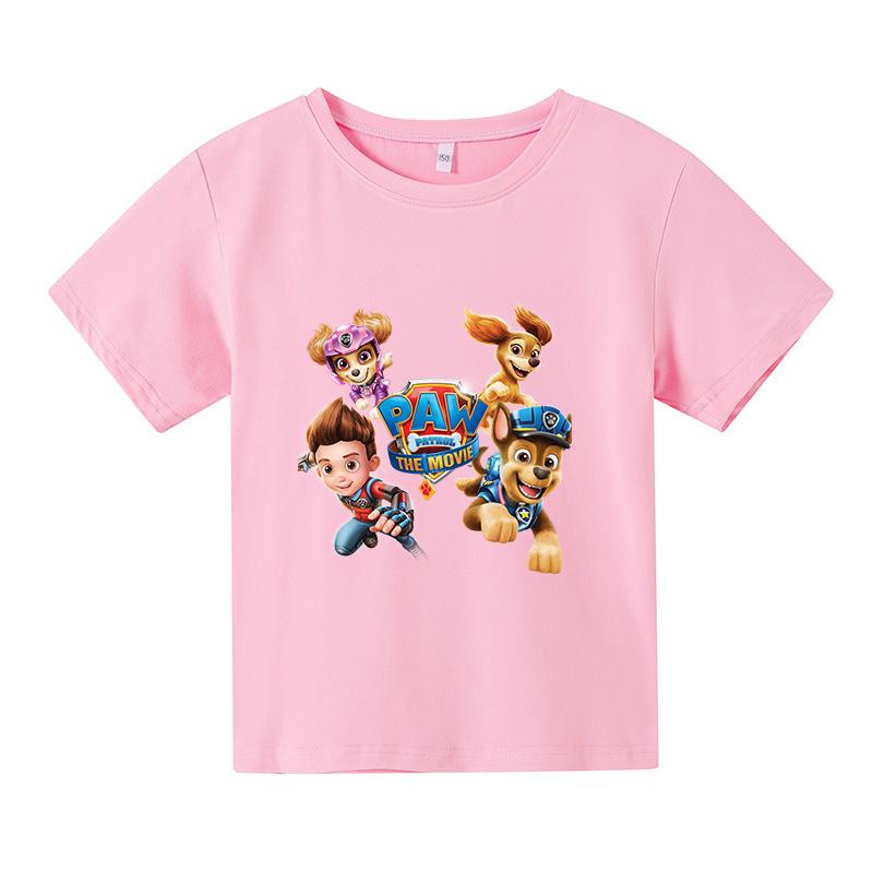Moda 2025 Dzieci Urocze Ubrania Psi Patrol Dziecięcy Letni T-shirt Niemowlęcy Chłopięcy Kreskówkowy T-shirt Małe Dziewczynki Krótki Rękaw Casualowe Topy