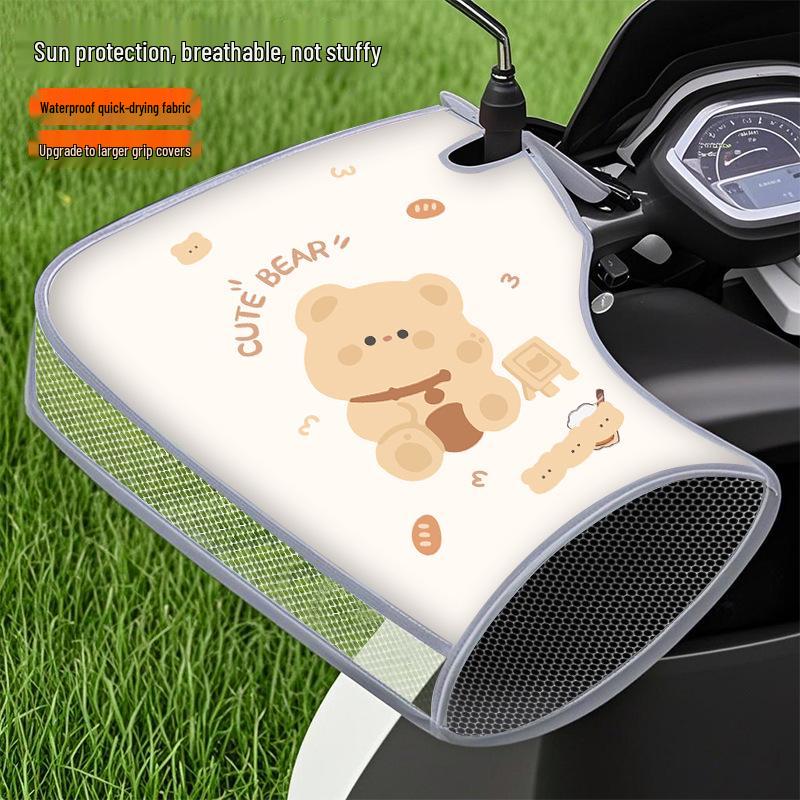 Summer Sun Protection Breathable Electric Scooter Motorcycle Gloves: Wind & Rainproof Handlebar Covers