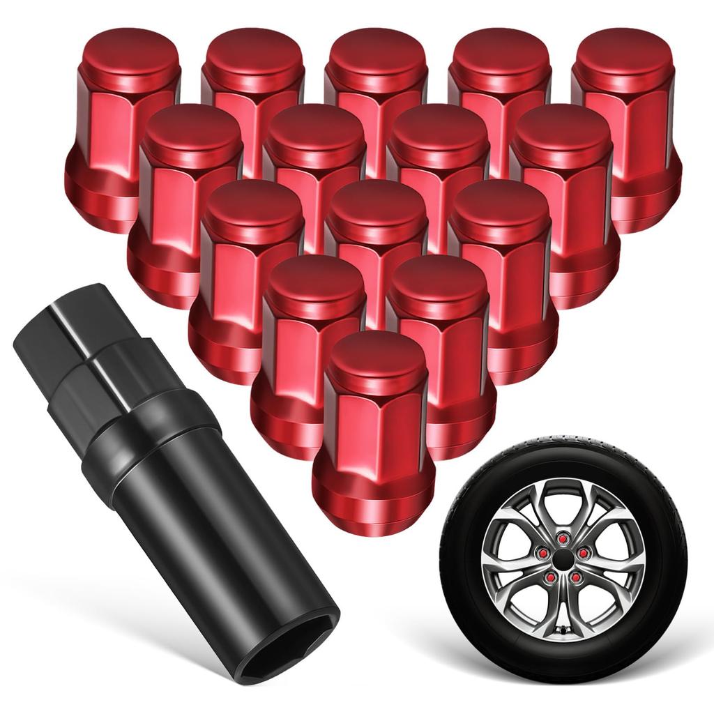 TOYMYTOY Wheel Nut M12 X P1.5 for Yota, Mazda, Mitsubishi, Daihatsu Through Nut Outer