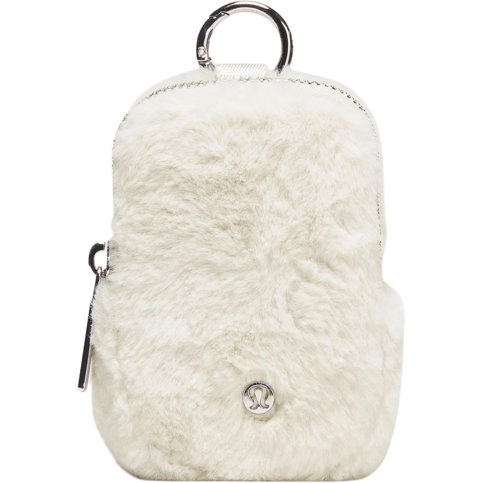 Lululemon Clippable Solid Plush Zippered Storage Bag Unisex Bags Bone Silver LU9C85S-064744 Bone & Silver