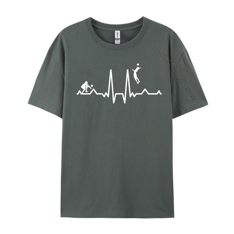 Funny Volleyball Heartbeat Volleyball Printed Newest Printed On T Shirt Cotton Adult T Shirt 3d Printed Tee Shirt