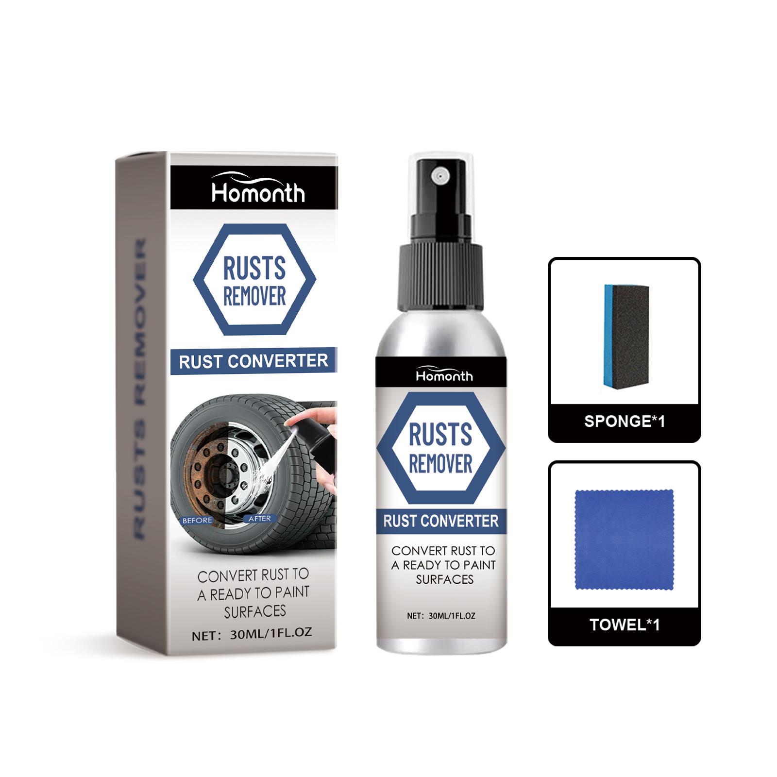 

Homonth Car Tire Rust Remover Spray, Tire Stain Removal and Dust-Proof Steel Rim Rust Removal and Polishing Cleaner for Wheels, 1 set