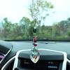 1pc Color Crystal Pendant Rainbow Drop Diamond Prisms Rearview Mirror Hangings Car Accessories Home Room Garden Decor Wind