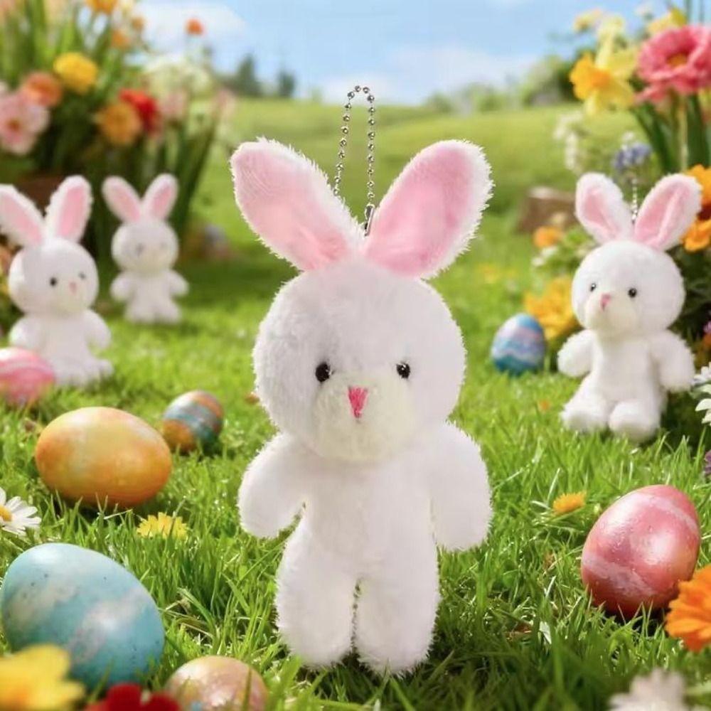 10Pcs Stuffed Little Rabbit Plush Toy Keyring Easter Party Bunny Plush Dolls  Holiday Gift