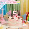 11pcs Pink Bow Number 0-9 Birthday Candles, Cat Cartoon Birthday Decorations for Girls, Wedding Anniversary Party Supplies