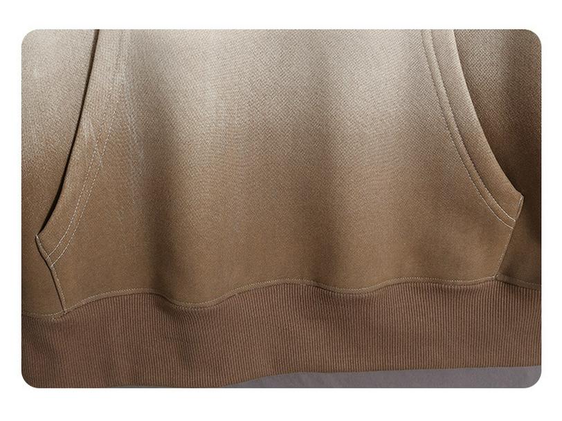 Gradient Color Block Hooded Sweatshirt for Boys, Junior High & High School Students - Plus Velvet, Thickened, Autumn/Winter Outerwear for Teens