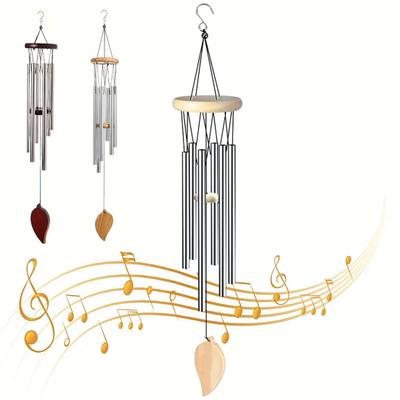 Carillon a vento a tubo di alluminio Carillon a vento a 6 tubi Decorazione sospesa con suoni rilassanti