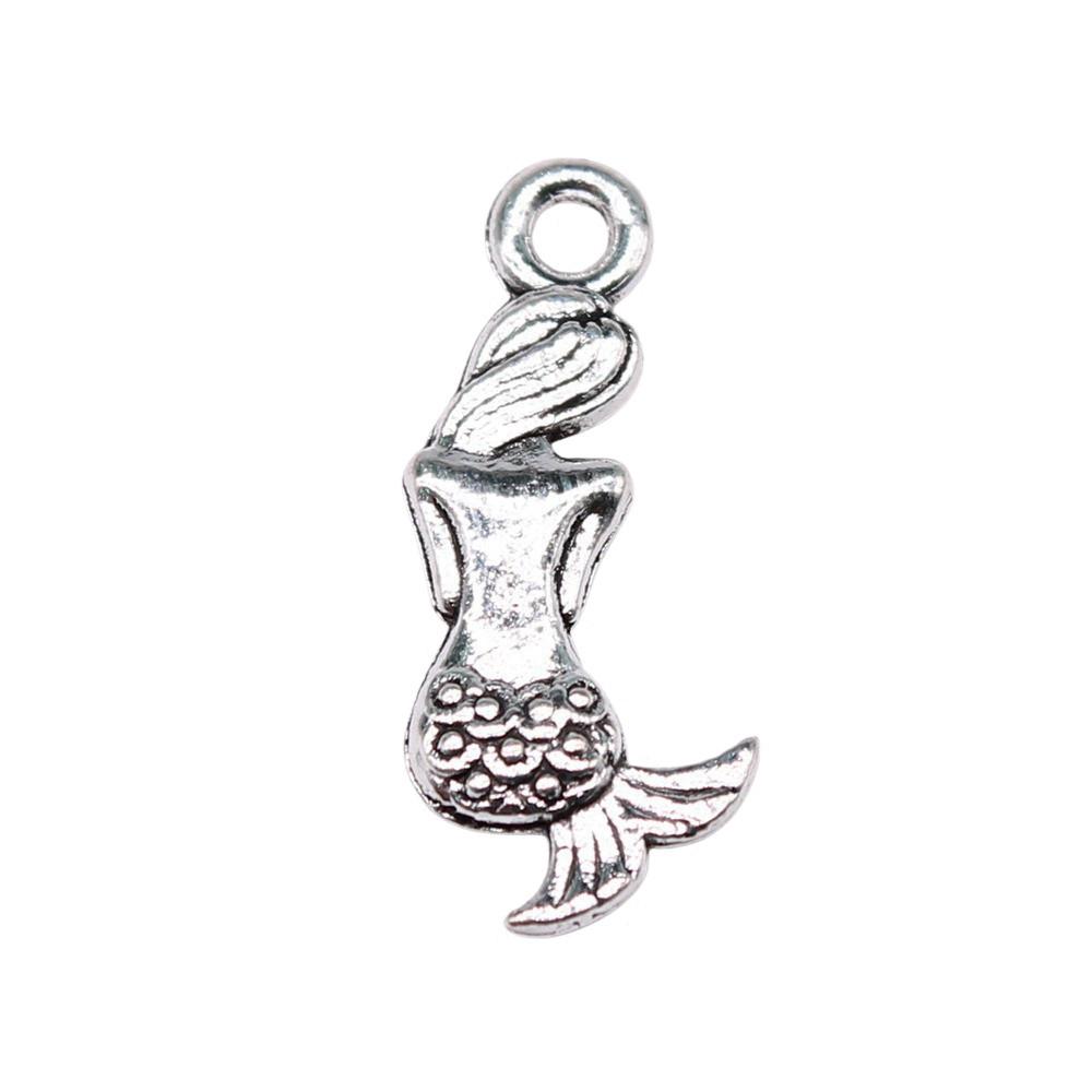 Mermaid Skeleton Charms Gothic Alloy Pendants For Halloween DIY Jewelry Accessories