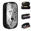 Grauwolf Federmäppchen Klassisches Tier Wölfe Wildtiere Stiftehalter Tasche Schüler Großer Stauraum Schulbedarf Geschenk Federmäppchen