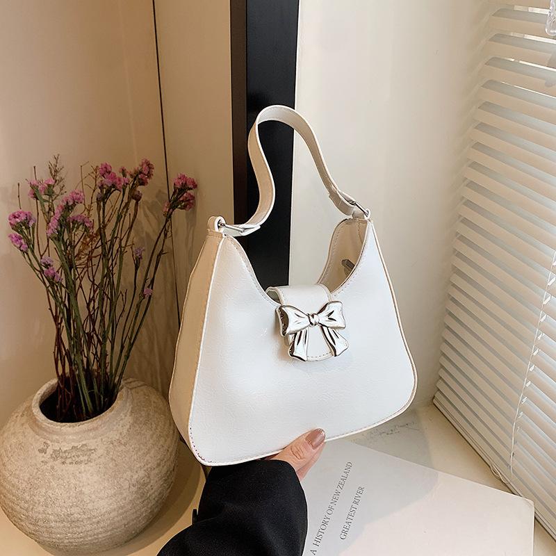 Bow Gentle Temperament Handbag 2025 Spring New Versatile Ins Shoulder Underarm Bag Tote Bag