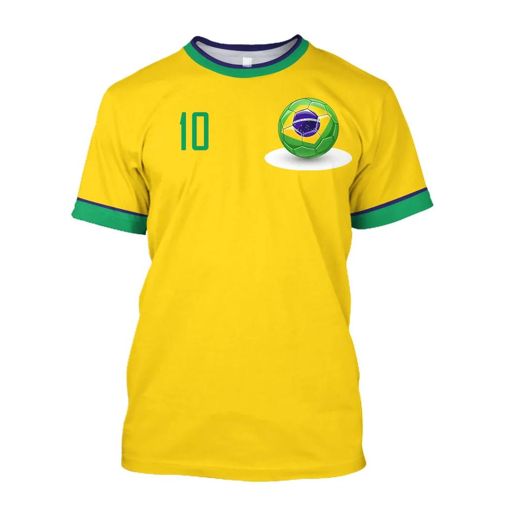 Brazil Jersey T-shirt Fine Design Brazilian Select Shirt O Neck Oversized Football Team Casual Streetwear Mens Clothing