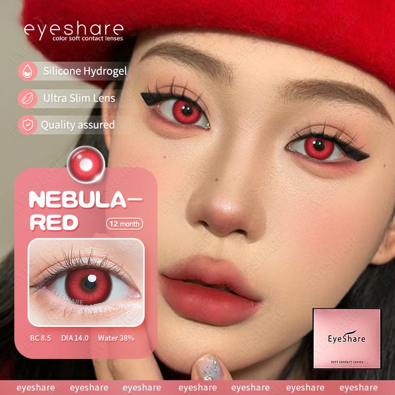 COD Eyeshare 1 Pair Red Color Cosplay Contact Lenses Pink Purple Colored Eye Makeup Contacts Fashion PUpils for Halloween