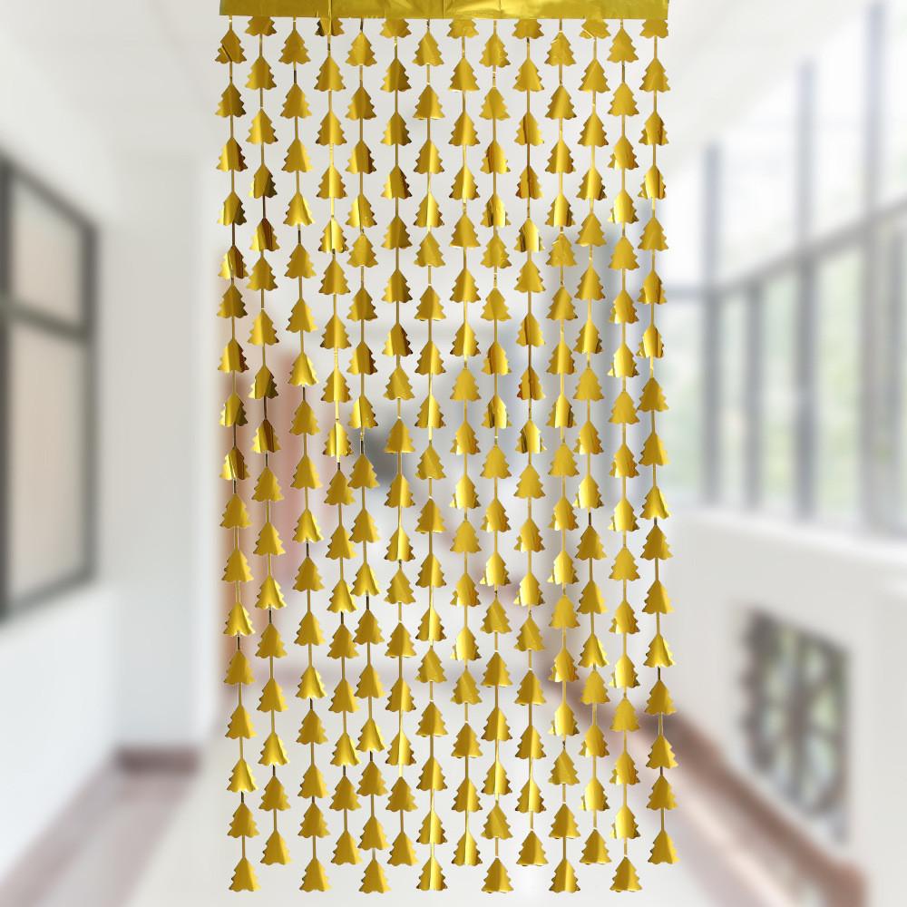 Lush Tree Christmas Tinsel Curtain In Various Colors For Eyecatching Backdrops Party