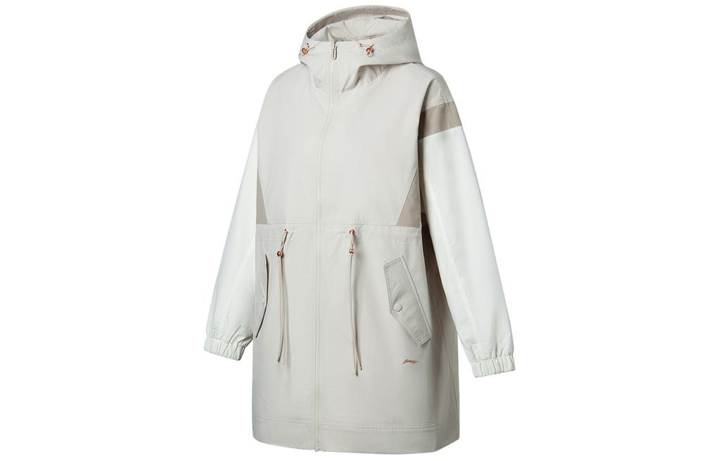 Li Ning Fitness Series Trench Coat Women s Moonlight Gray Ivory AFDT118-1 M