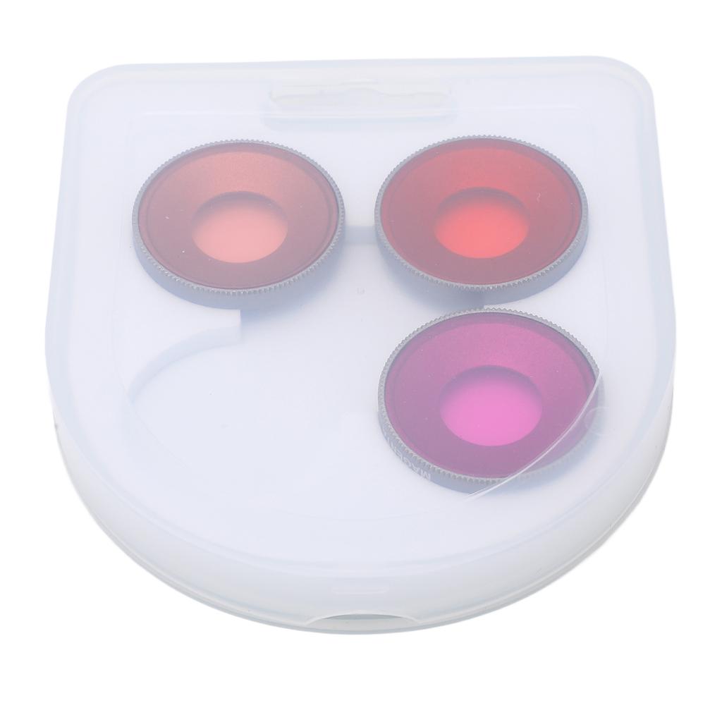 3 Stück Kameraobjektiv Tauchfilter Hochauflösendes Optisches Glas Rosa Rot Lila Kamera Tauchfilter