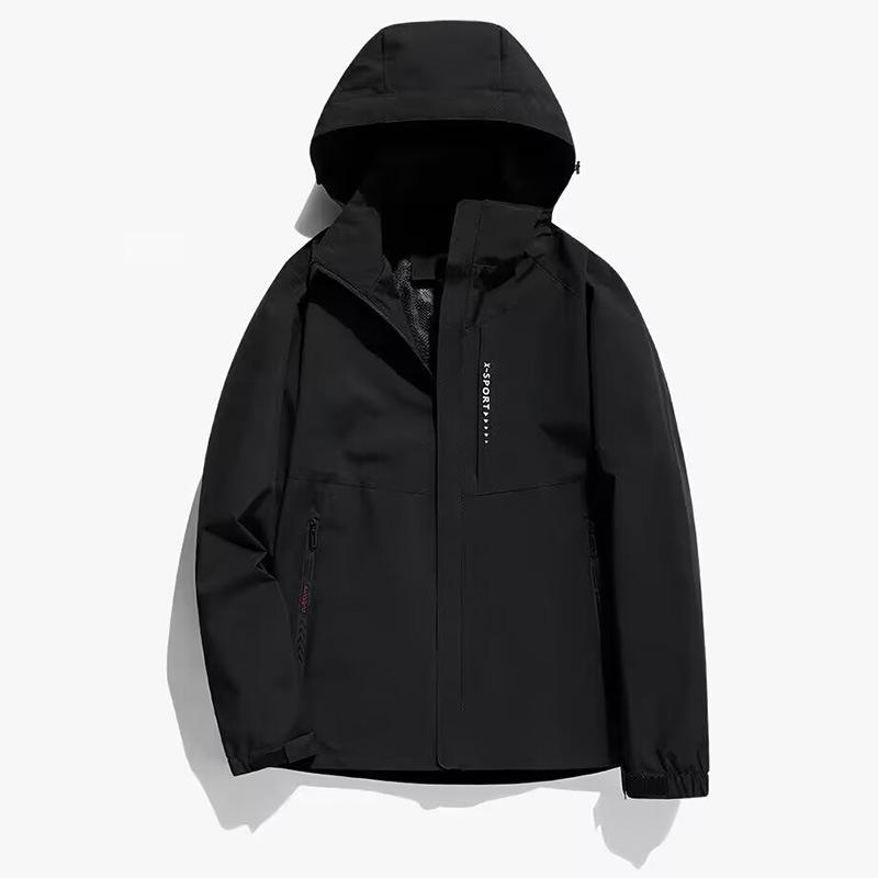 Men's Waterproof Windproof Hooded Jacket - Casual Spring/Autumn Plus Size Outdoor & Mountaineering Coat