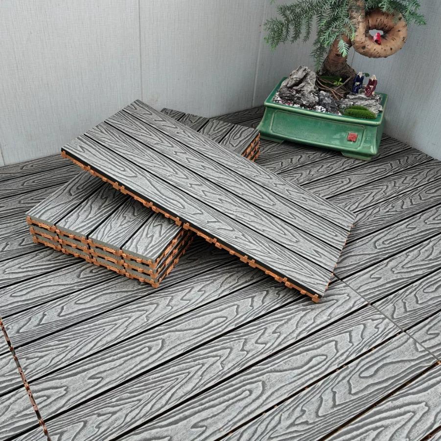 Outdoor Interlocking Flooring, Outdoor Plastic Wood Flooring, Balcony Bathroom Floor Mat, Environmentally Friendly, Anti-Corrosion, No Joist Terrace