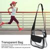 Transparent Messenger Bag PVC Shoulder Bag with Adjustable Strap for Daily Shopping Beach Traveling