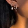 New Creative Metal Irregular Water Drops Stud Earrings for Women Vintage Zinc Alloy Color Geometric Earrings Birthday Gift
