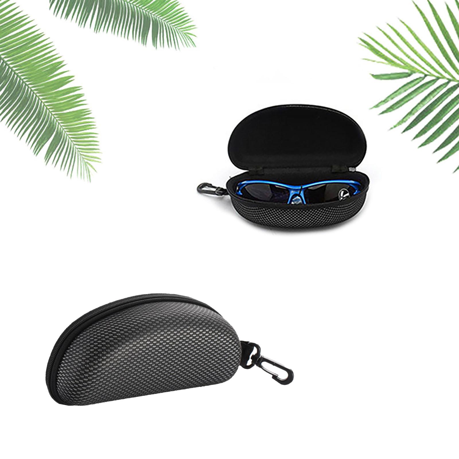 

EVA Hard Shell Zipper Eyeglasses Case Protective Storage Box with Carabiner Clip for Sunglasses and Reading Glasses One Size чёрный