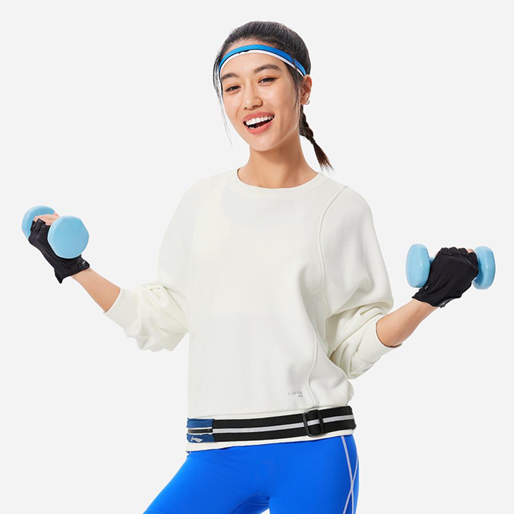 Li Ning Fitness Series Moisture Wicking Thermal Solid Color Round Neck Comfortable Breathable Fleece Warm Dopamine Casual Sweatshirt AWDU556-4