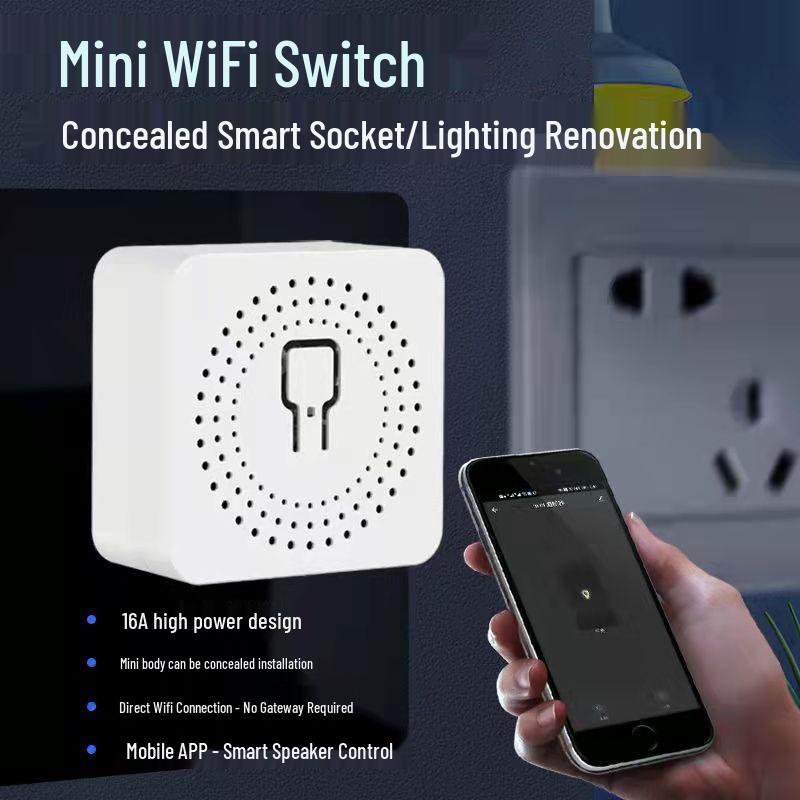 Mini Hidden Smart WiFi Switch with Voice & App Control for Concealed Installation