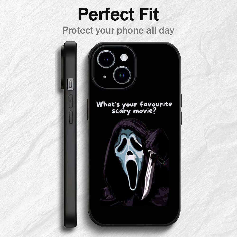 Ghost Face S-Scream Movie Phone Case For iPhone 17 16 15 14 13 12 PRO MAX PLUS Mini TPU Soft to Skin-friendly case