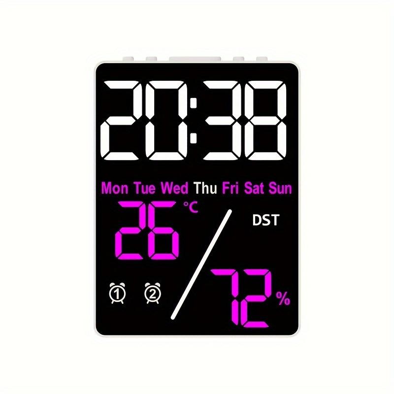 1PC small LED art clock mall LED Alarm clock Gift Multi-function electronic clock Simple set temperature and humidity clock for
