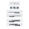 3D ABS Black E53 Logo Letters TURBO 4MATIC Badge Car Rear Star Sticker Trunk Emblem For Mercedes Benz W212 W213 E Class