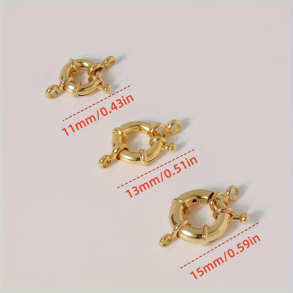 3Pcs/Lot Golden Silvery 11/13/15mm Metal Clavicle Necklace Clasp Spring Clasp For DIY Fashion Jewelry Making Finding Accessories