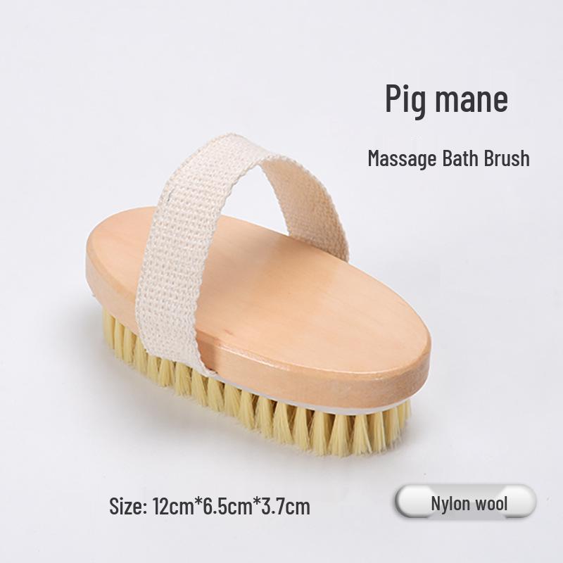 

Wooden Boar Bristle Bath Brush - Soft Massage & Dry Brushing Back Scrubber