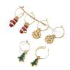 Hot Sale Pair/Set Earrings Pendant Snowflake Gloves Christmas Tree Pattern Christmas Pendant Stud Earrings Set
