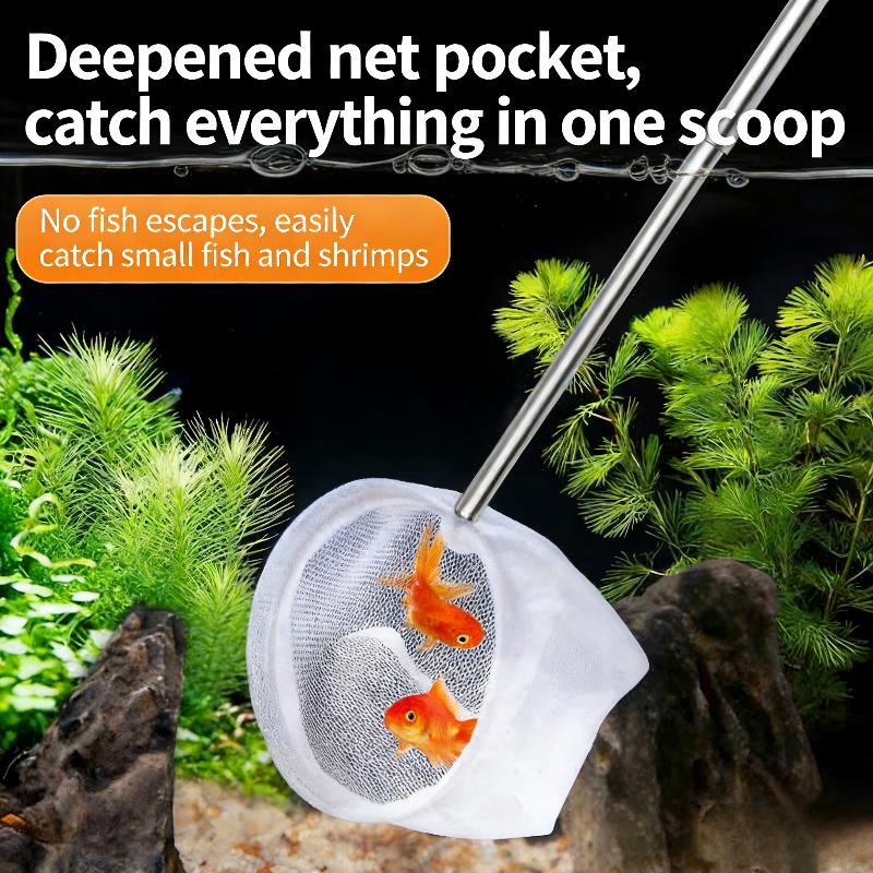 Fishing Landing Net Rustproof Corrosion Resistant Stainless Steel Fishing Net For Catchin Fish Shrimp Tank Aquarium Accessories