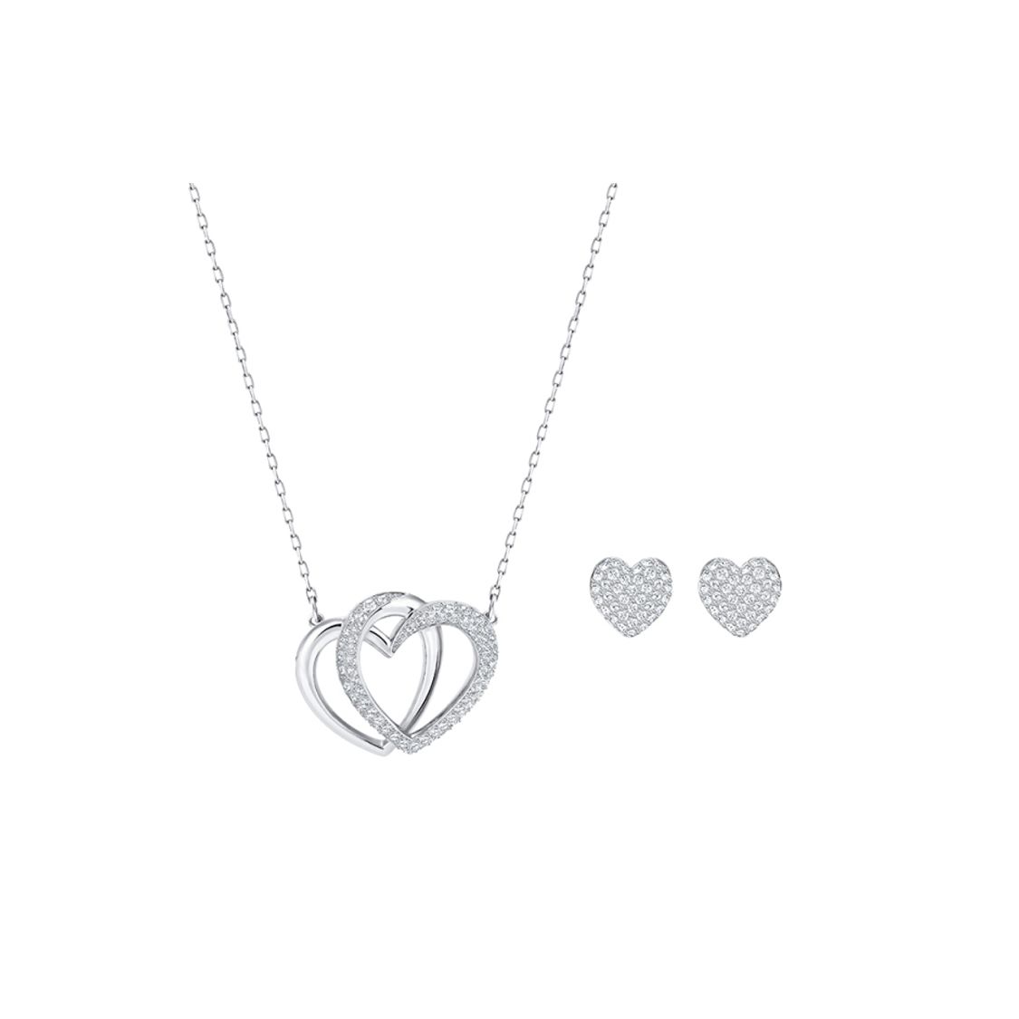 

Swarovski Heart Pendant Necklace And Earring Set Women jewelry White 5346124 White,F