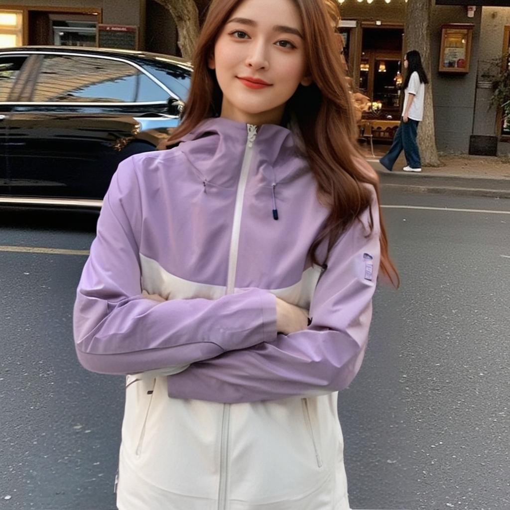 Anta Outdoor Collection Breathable Windbreaker Jacket Women's Papyrus White/Rattan Flower Purple 162446601-5