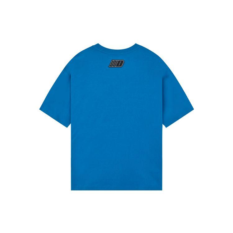 We11done Ss22 Logo Print Solid Color Short Sleeve T-Shirt Unisex Tops Blue WD-TT1-22-632-U-BL