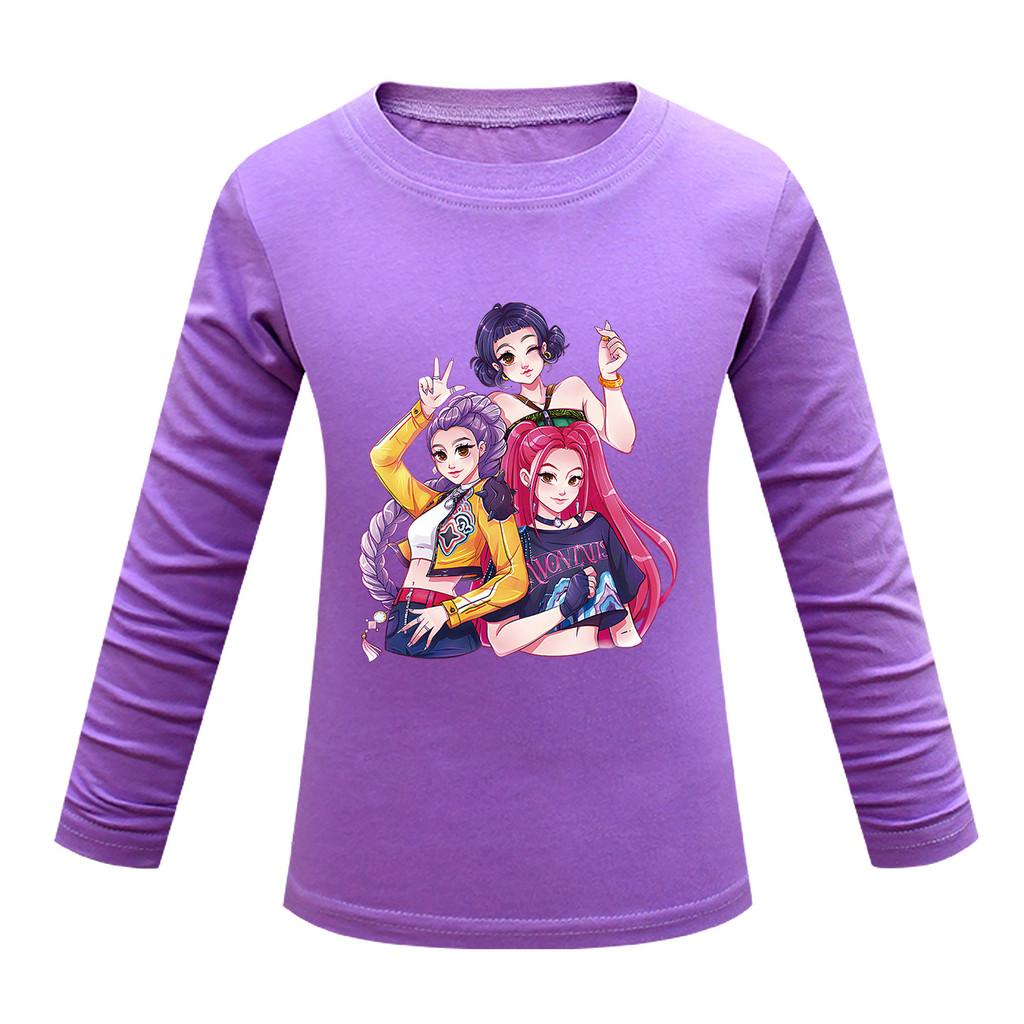 Dětské Dívčí Anime Kreslené K-POP Rumi Zoey Mira Potištěné Ležérní Tričko s Dlouhým Rukávem Top