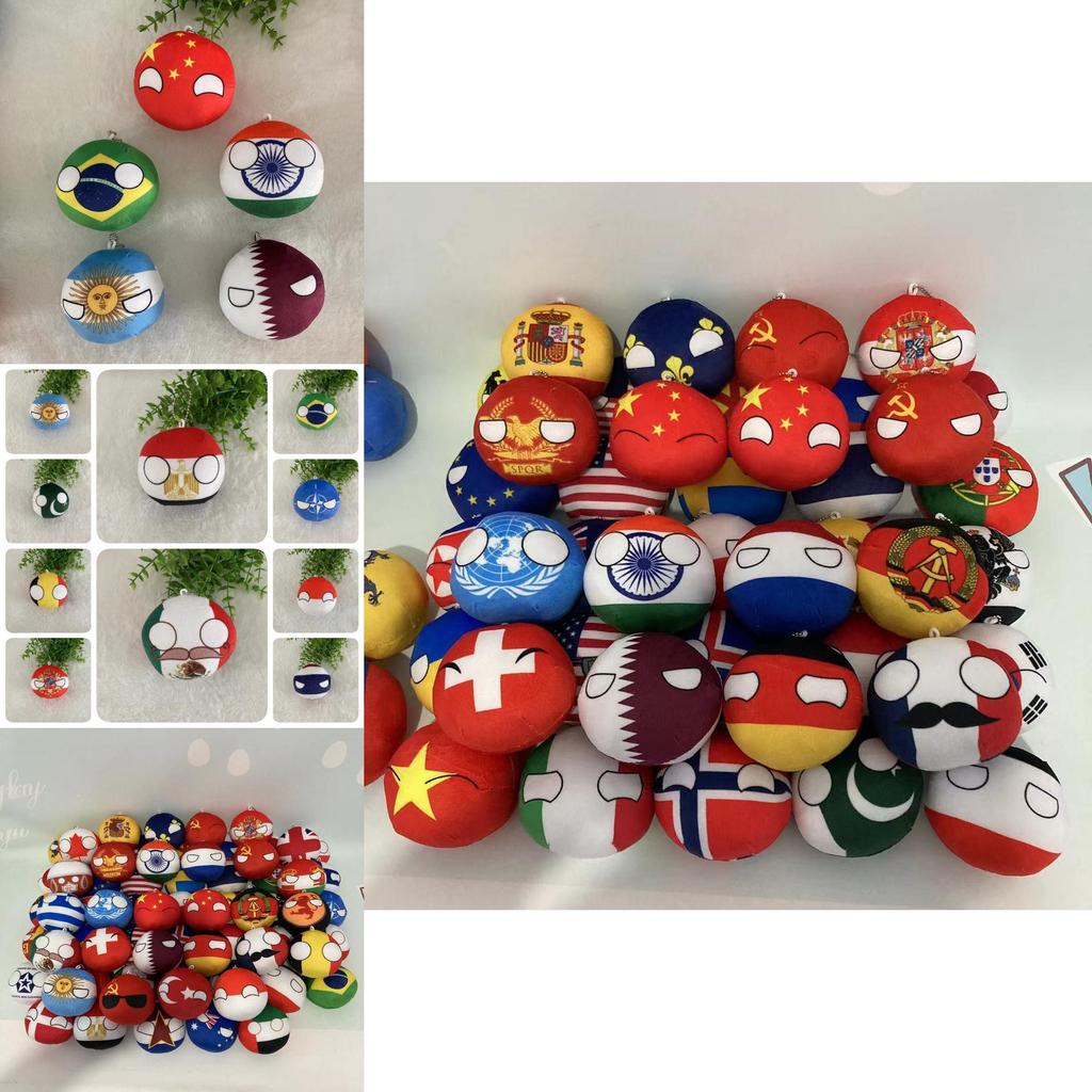 Breloc de pluș moale super pufos cu cristale, cu steagul Argentinei, en-gros 10cm