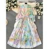 Flowers Elegant Stand-up Collar Slim Fit Long Dress Breasted