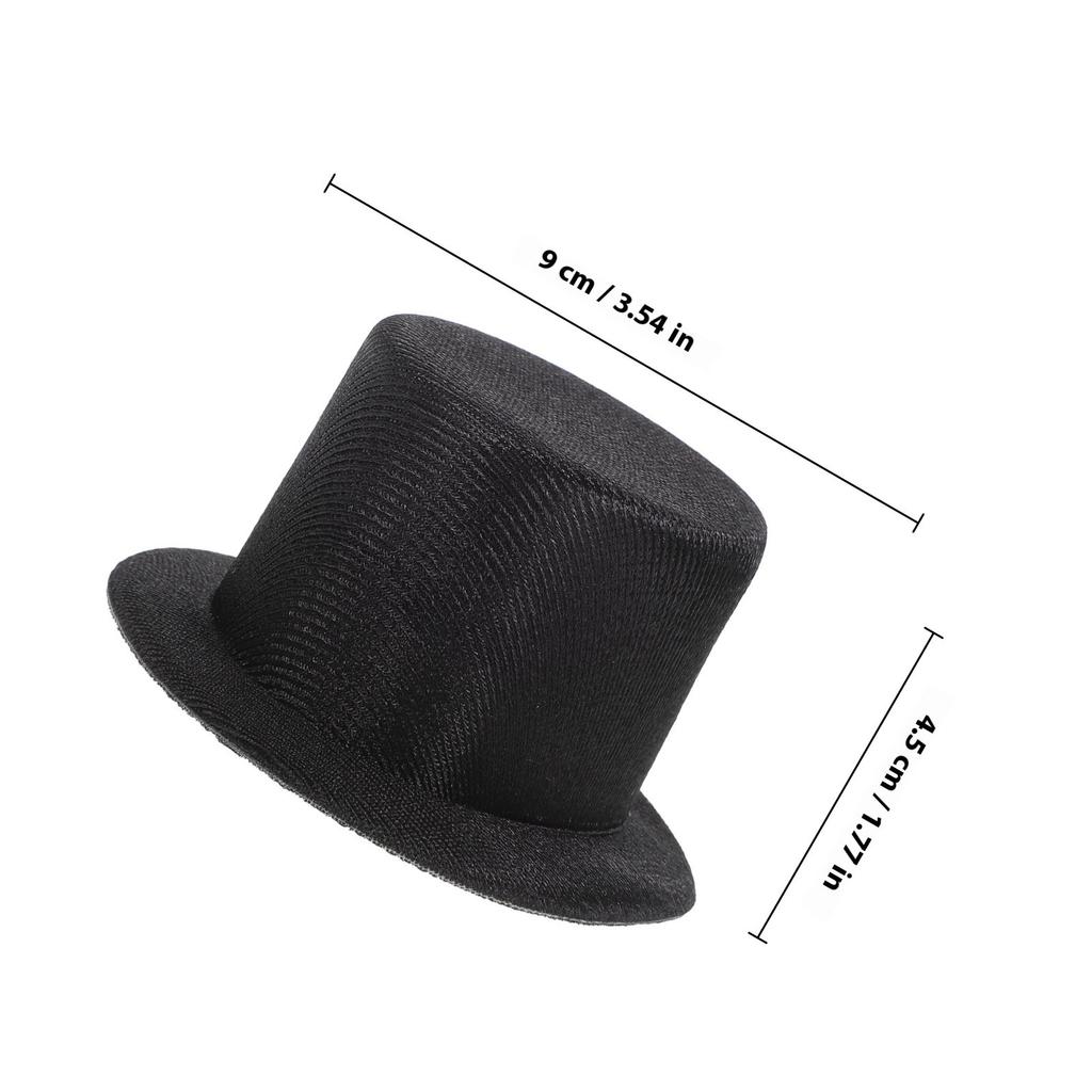 4Pcs Mini Snowman Hats Small Top Hat Decorative Cylinder Cap for Handmade Crafts Christmas Decoration Mini Snowman Hat
