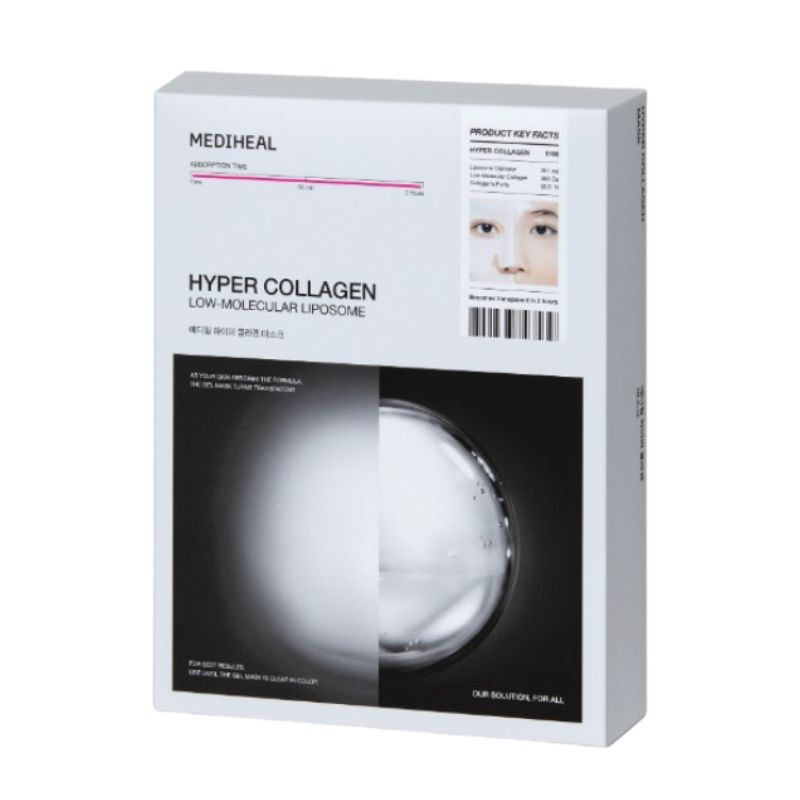 MEDIHEAL Hyper Collagen Firming Mask 10 Sheets – Intensive Elasticity & Plumping Care Sheet Mask 34g X10ea