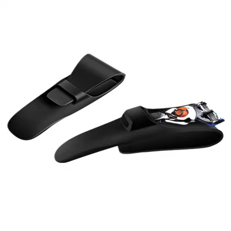 1 Stück Rasiereretuis Geeignet für Koffer Tragbar Silikon Schwarz Herren Manuell Serie Rasierergriff Silikonhülle Reiseaccessoire