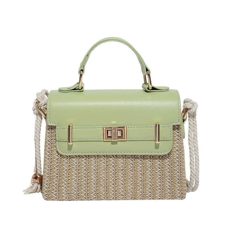 Summer Fashion Straw Woven Handbag Bag Women's New Simple Casual Woven Shoulder Messenger Box Bag