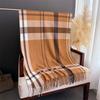 Sweet and Simple Plaid, Warm In Autumn and Winter, Cold Scarf Shawl, Commuting Versatile Couple Tassel Imitation Cashmere Scarf