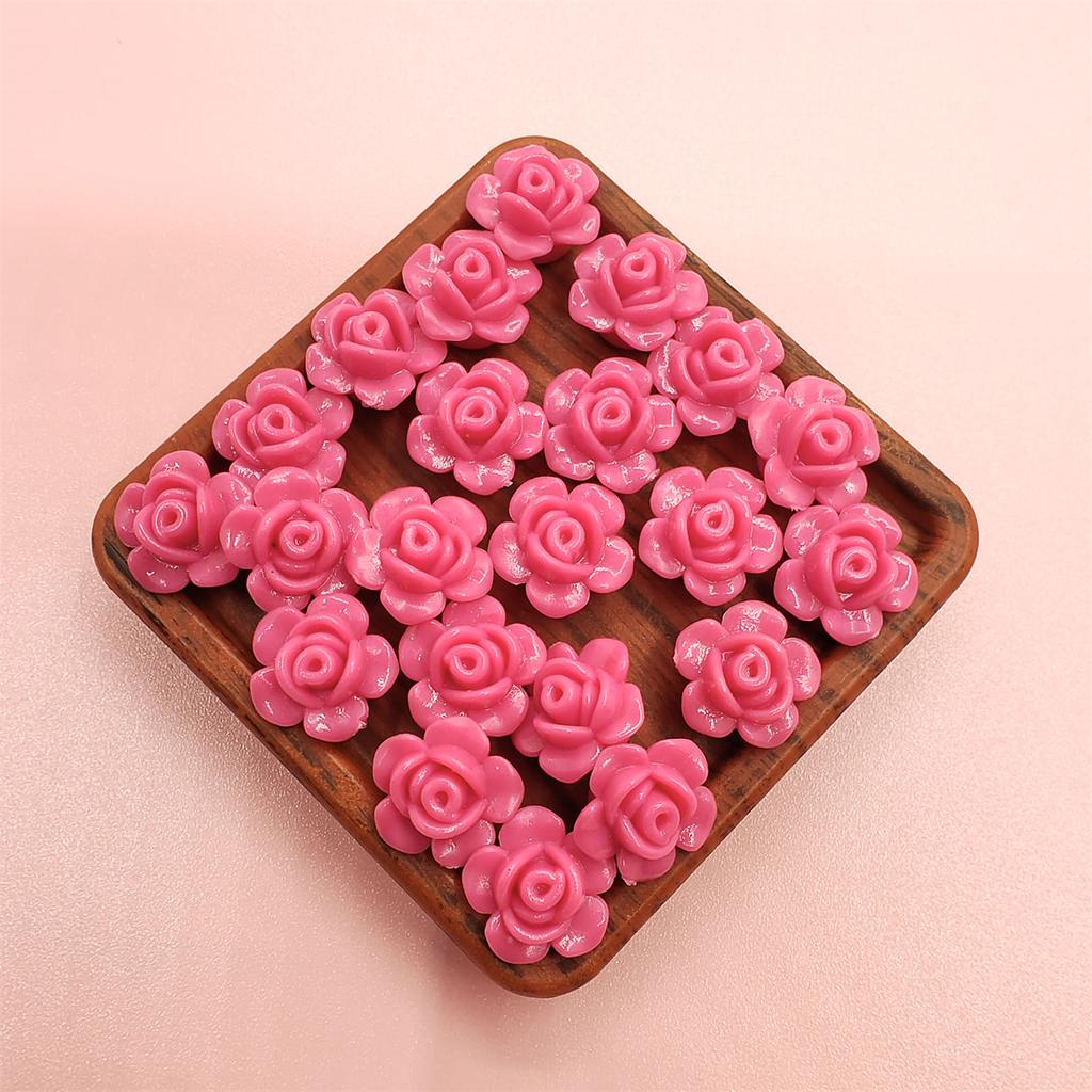 100 Stück Bonbonfarbene lose Perlen, Rosenblüten-Perlen, mehrfarbig, Schmuckzubehör, DIY-Perlen, handgefertigte Materialperlen zum Basteln