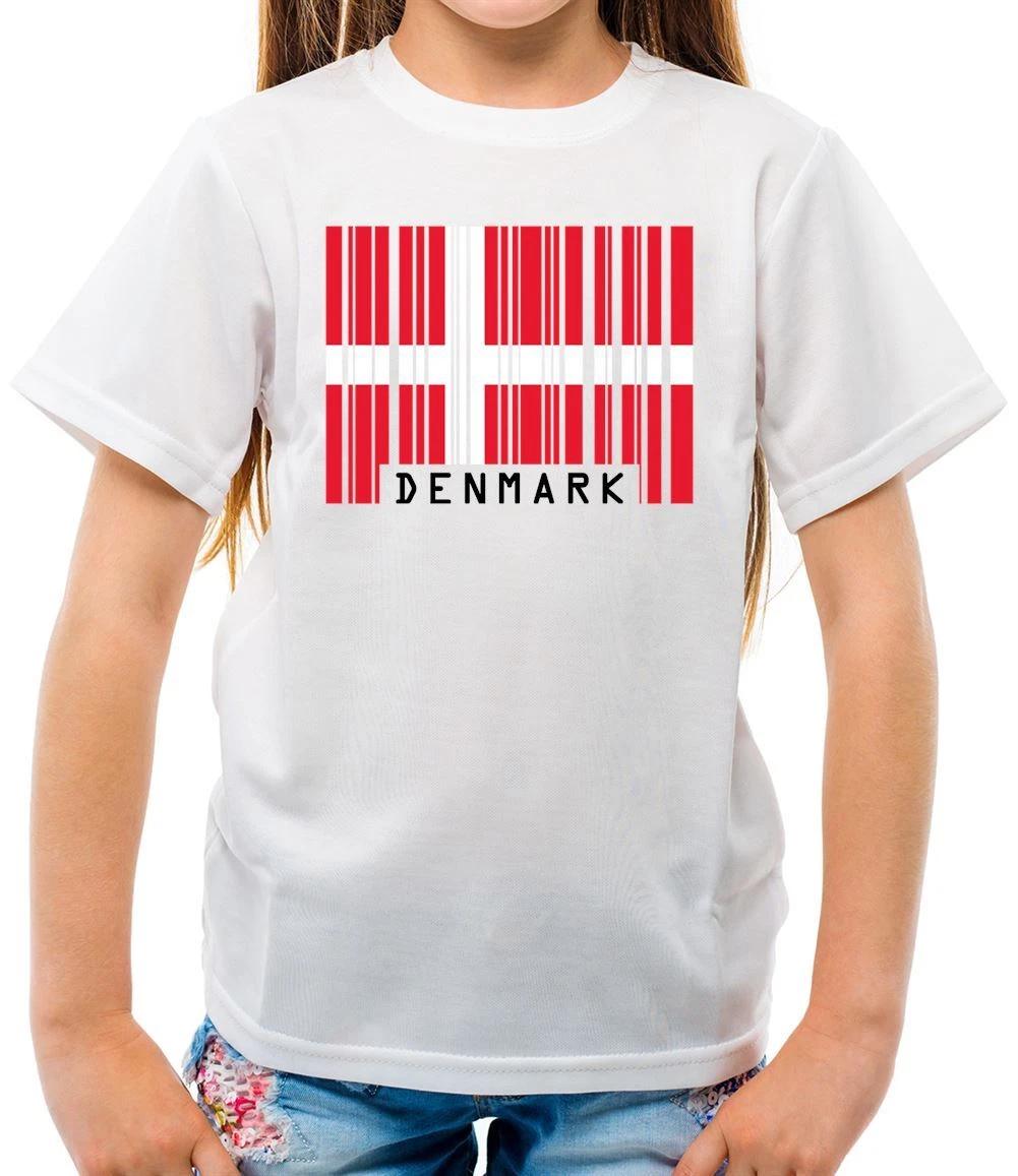 Denmark Barcode Flag - Kids T-Shirt - Danish Dane Copenhagen Love Live 130