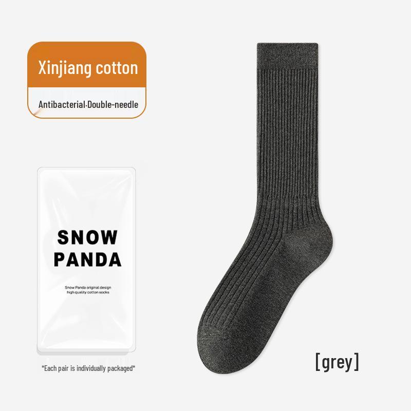 Women's Antibacterial Cotton Knee-High Socks - Soft, Breathable, Solid Color, Versatile for Spring & Autumn