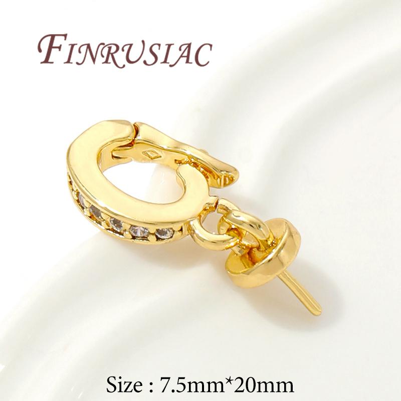 18K Gold Plated Charms Pendants Clasps with Pearl Pendant Mounting,Connectors For Jewelry,DIY Necklace Accessories